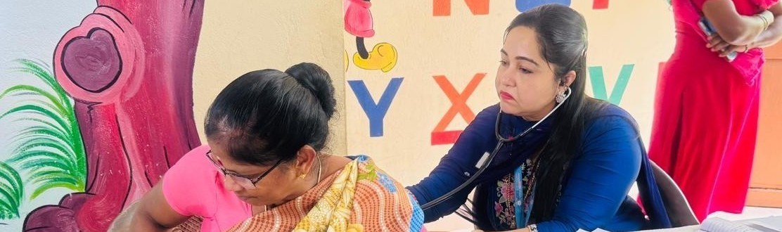Healthcare worker providing awareness
