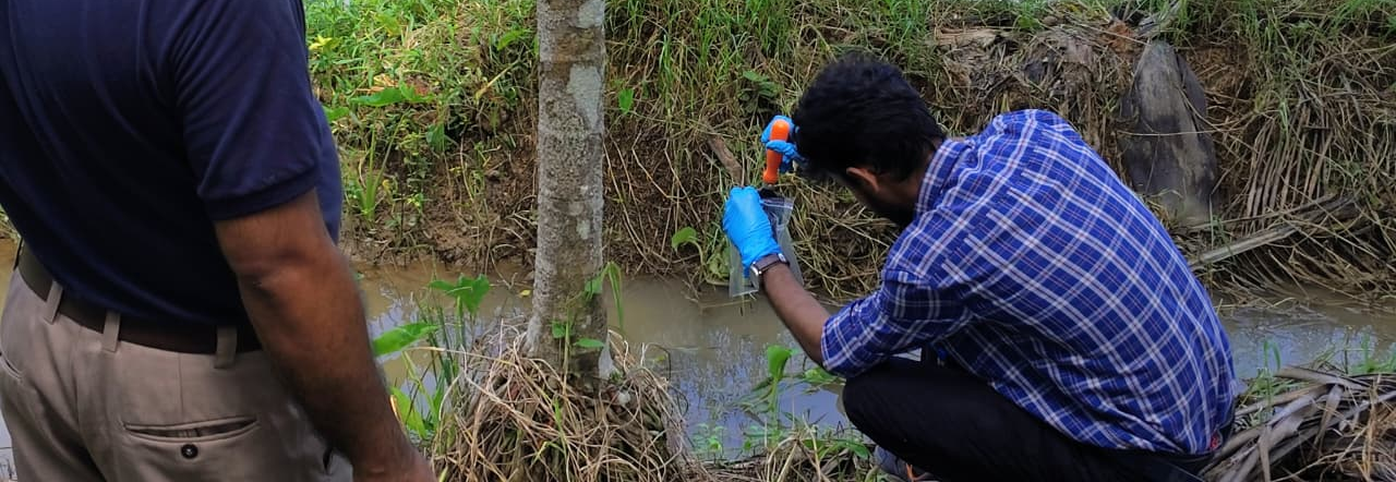 scientist taking sample